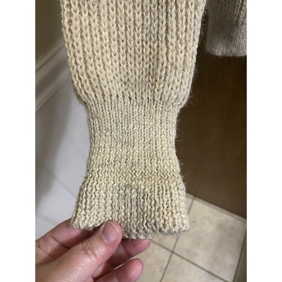 Vintage James Pringle Pure British Wool Sweater Suede Elbow & Shoulder Patch L - Picture 3 of 14